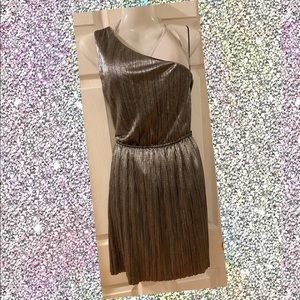 Express metallic silver party dress size M